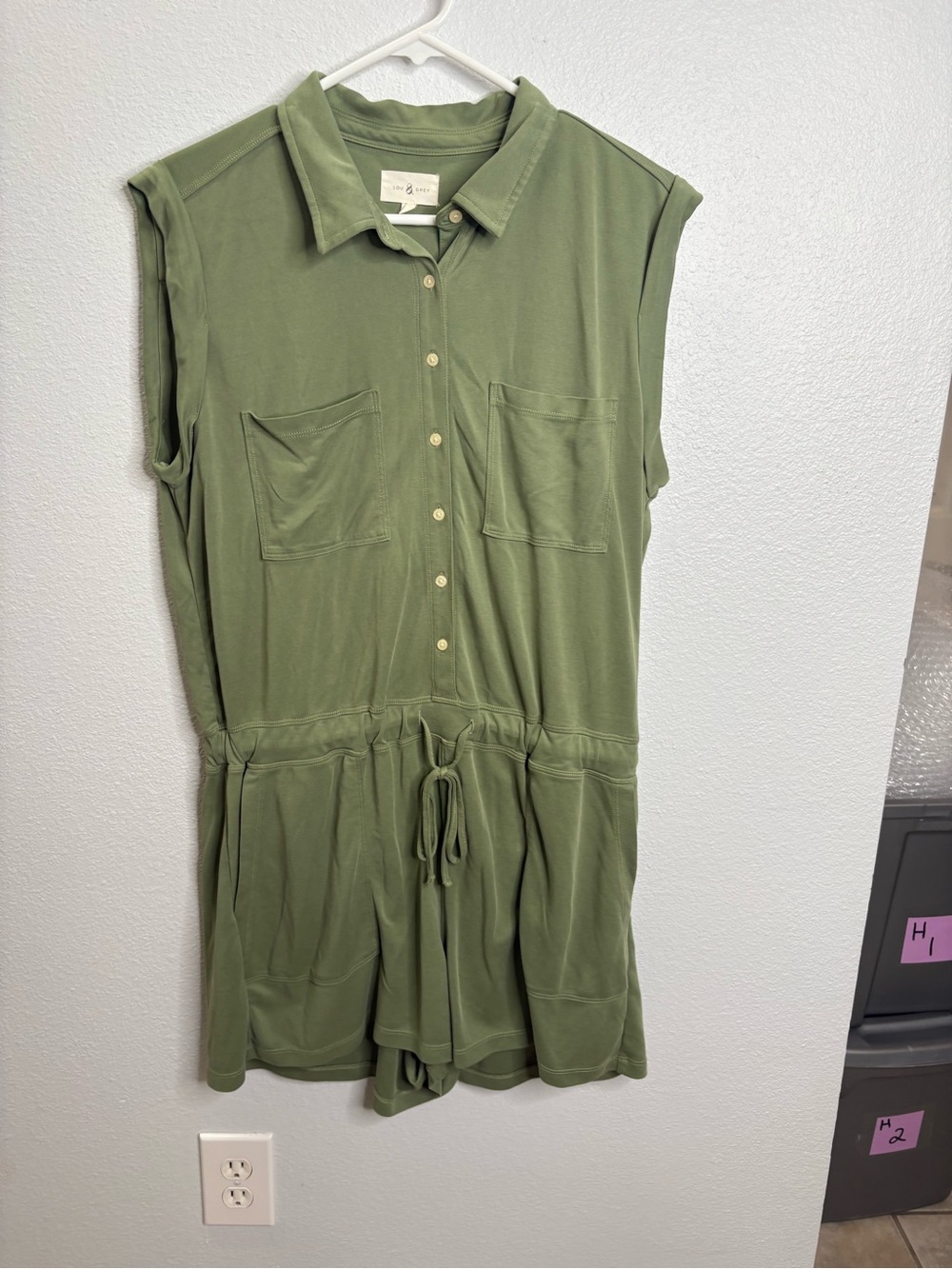 Lou & Grey Large Olive Green Romper